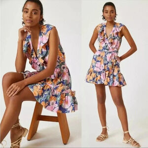 Anthropologie Cecilia Pettersson Wrap Mini Dress Size Medium NWT $148